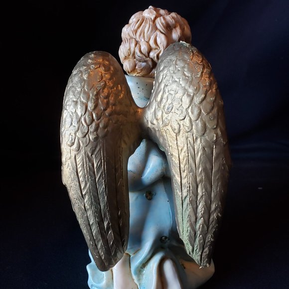 SOLD VTG Kneeling Angel (Depose Italy - Blue) - Picture 3 of 5